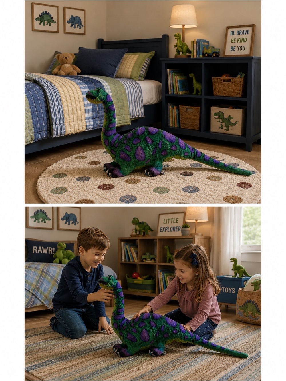 Melissa & Doug Posable Plush Dinosaur 16x48 inches nose to tail